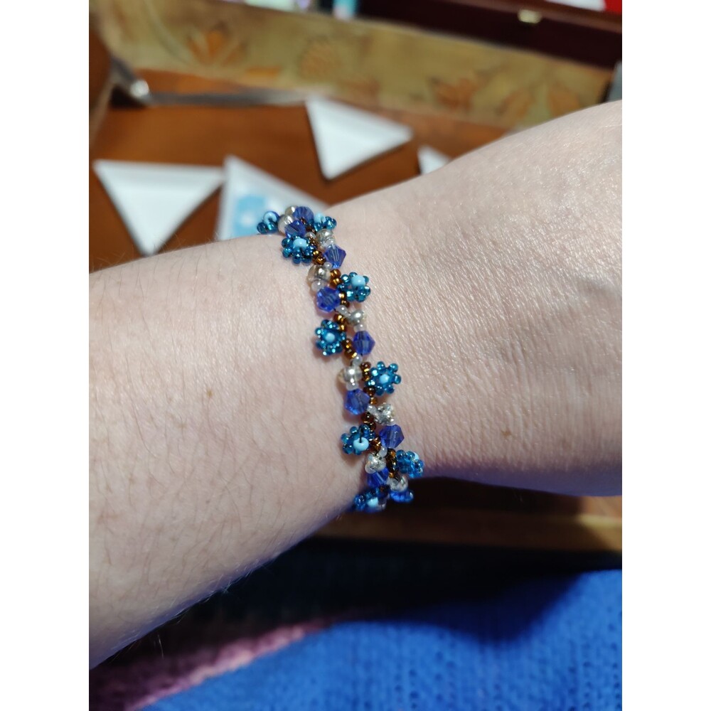 Handmade Blue Flowers Bracelet